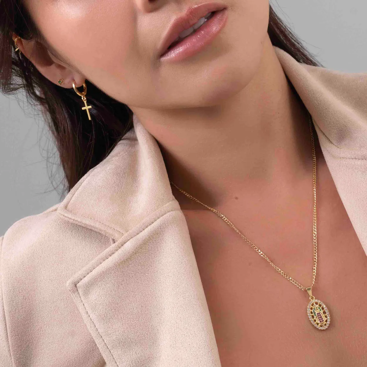 Dije Virgen Guadalupe Swarovski Med — vista 4