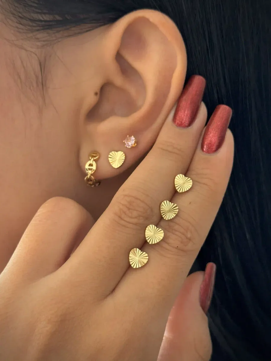 Aretes Corazón Sol — vista 4