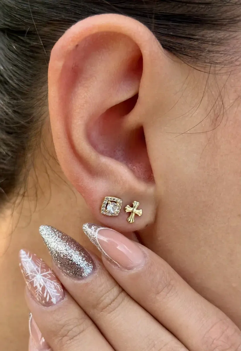 Aretes Cruz Eden — vista 3