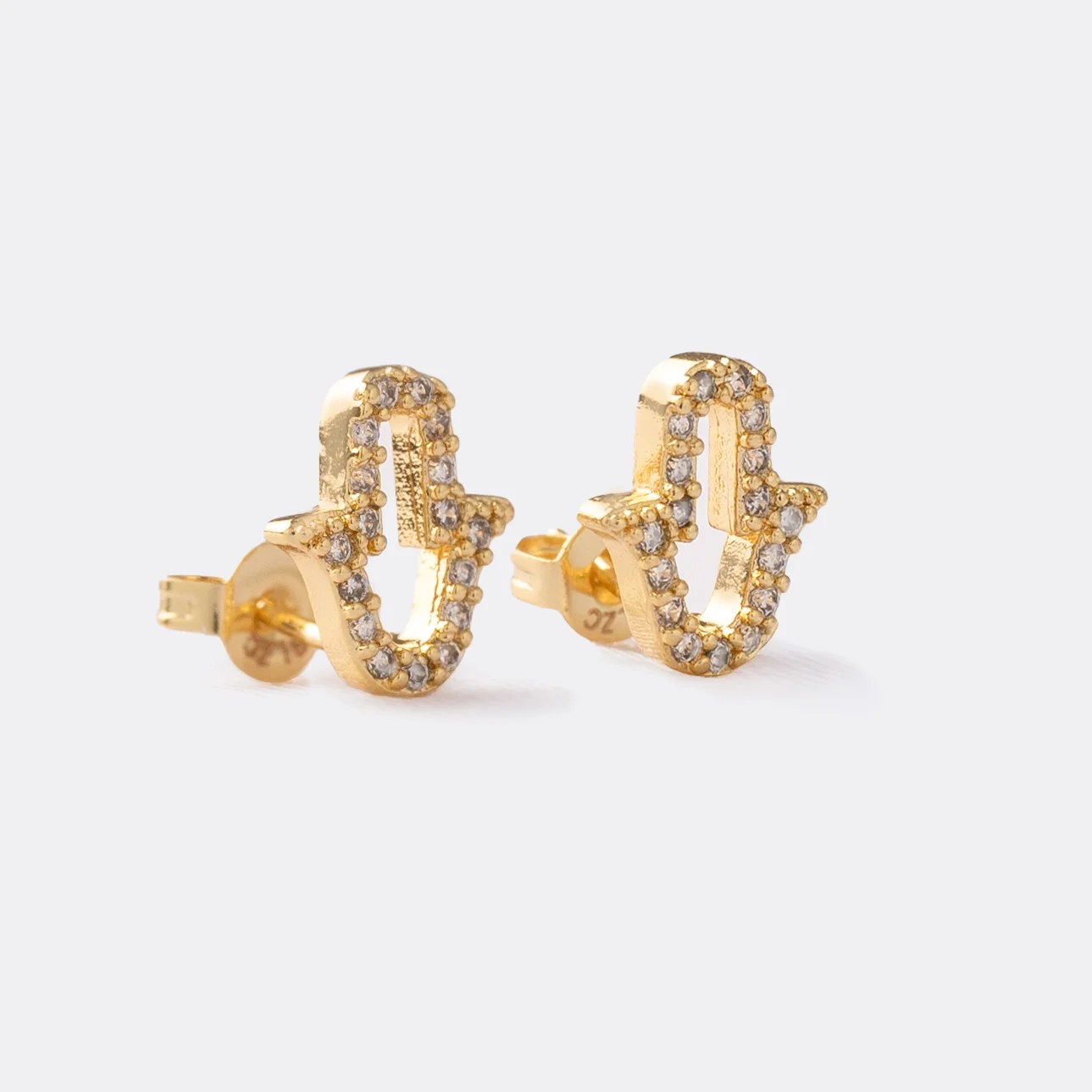 Aretes Mano Hamsa Circonias