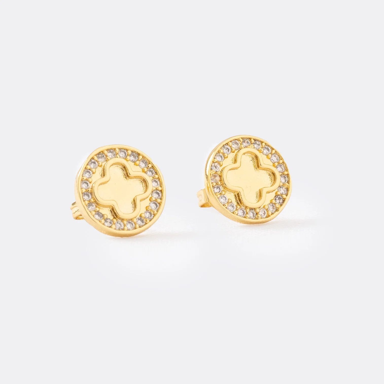 Aretes Clover Redondo Circonias