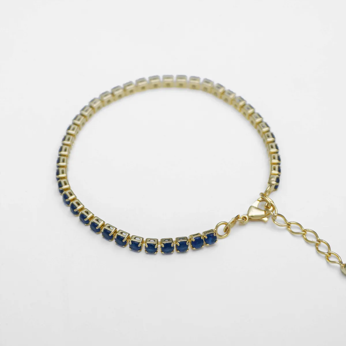 Pulsera Circonias Azul Unisex