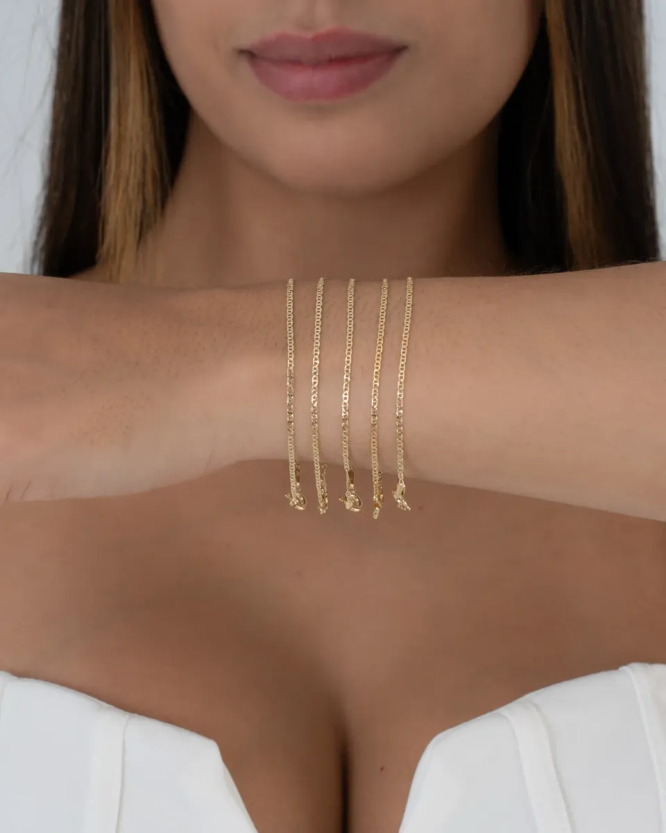 Pulsera Escalerita con Destellos Italiana — vista 3