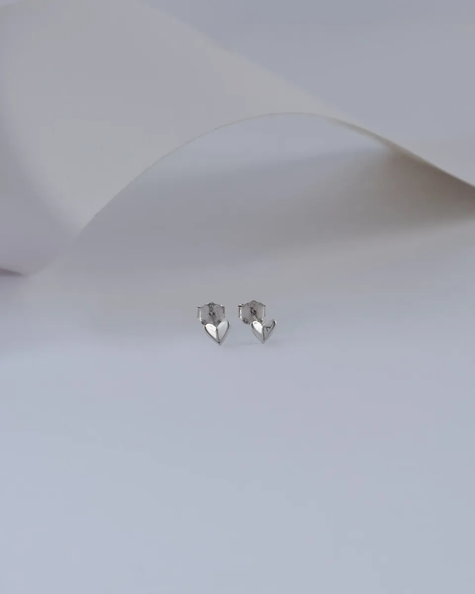 Aretes Topo Dual Heart 4x3 Mm — vista 3